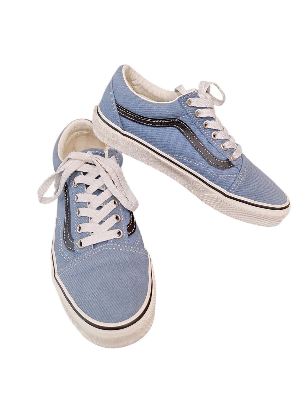 Vans Old Skool Sneakers Earth Blue Athletic Skater Shoes Men's 5 Women's 6.5
